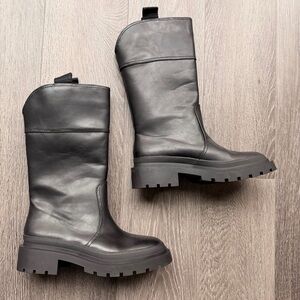 Zara Black Chunky Boots